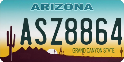 AZ license plate ASZ8864