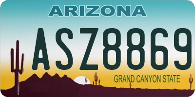 AZ license plate ASZ8869