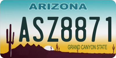 AZ license plate ASZ8871