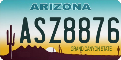 AZ license plate ASZ8876