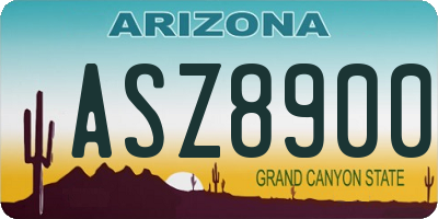 AZ license plate ASZ8900