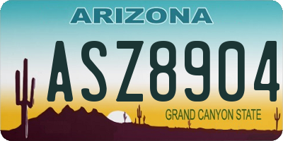 AZ license plate ASZ8904