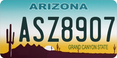 AZ license plate ASZ8907