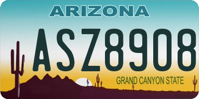 AZ license plate ASZ8908