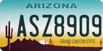 AZ license plate ASZ8909