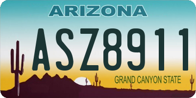 AZ license plate ASZ8911