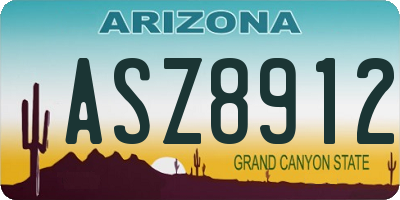 AZ license plate ASZ8912