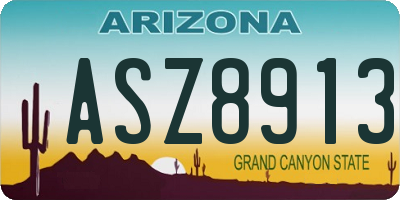 AZ license plate ASZ8913