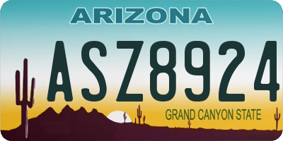 AZ license plate ASZ8924