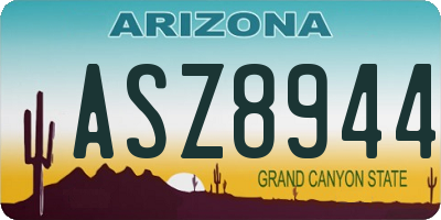 AZ license plate ASZ8944