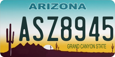 AZ license plate ASZ8945
