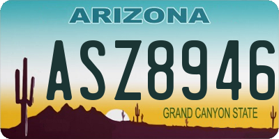 AZ license plate ASZ8946