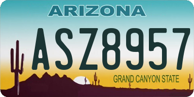 AZ license plate ASZ8957