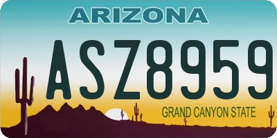 AZ license plate ASZ8959