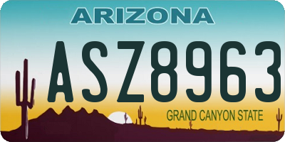 AZ license plate ASZ8963