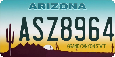AZ license plate ASZ8964