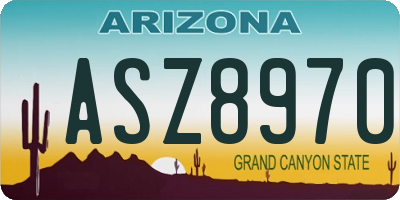 AZ license plate ASZ8970