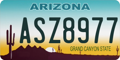 AZ license plate ASZ8977