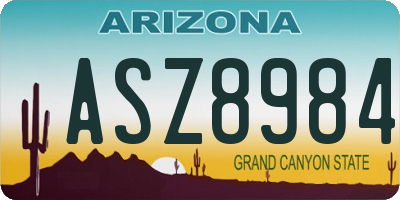AZ license plate ASZ8984