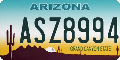 AZ license plate ASZ8994