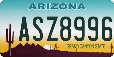 AZ license plate ASZ8996