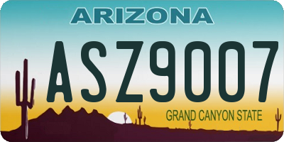 AZ license plate ASZ9007