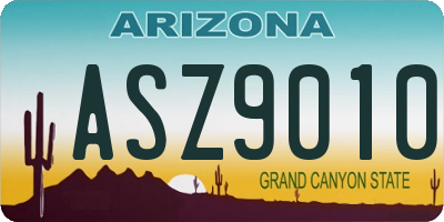 AZ license plate ASZ9010