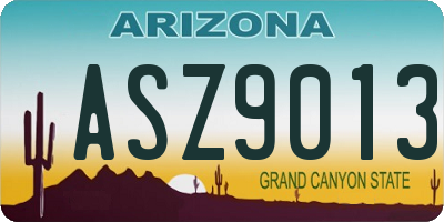 AZ license plate ASZ9013