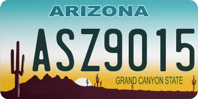 AZ license plate ASZ9015
