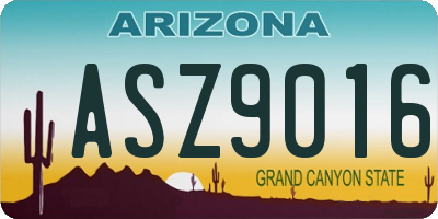 AZ license plate ASZ9016