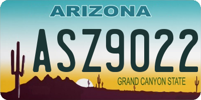 AZ license plate ASZ9022