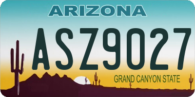 AZ license plate ASZ9027