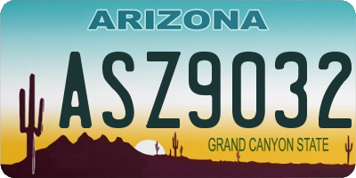 AZ license plate ASZ9032