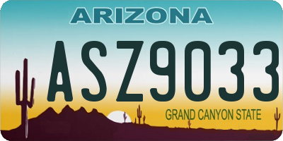 AZ license plate ASZ9033