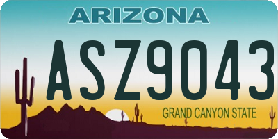 AZ license plate ASZ9043