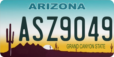 AZ license plate ASZ9049