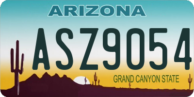 AZ license plate ASZ9054