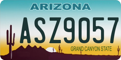 AZ license plate ASZ9057