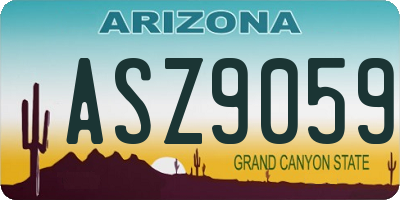 AZ license plate ASZ9059