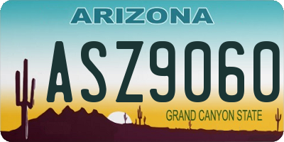 AZ license plate ASZ9060