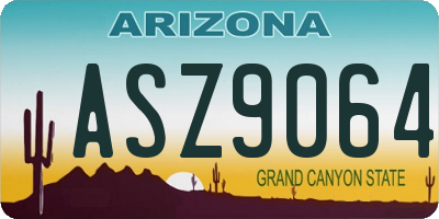 AZ license plate ASZ9064