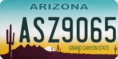 AZ license plate ASZ9065