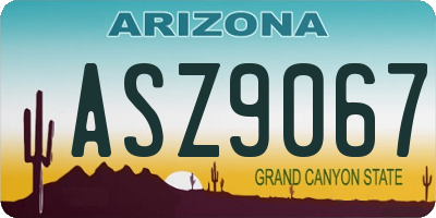 AZ license plate ASZ9067