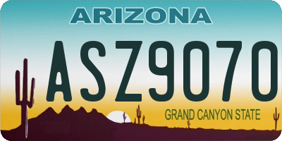 AZ license plate ASZ9070