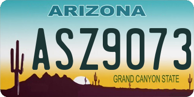 AZ license plate ASZ9073