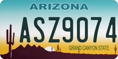 AZ license plate ASZ9074