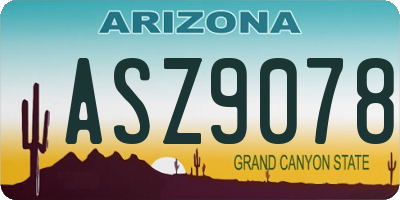 AZ license plate ASZ9078