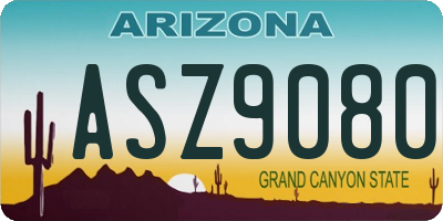 AZ license plate ASZ9080