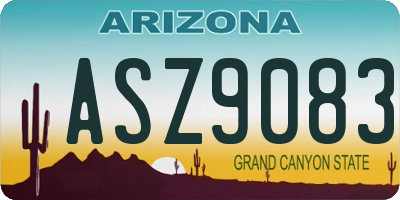 AZ license plate ASZ9083