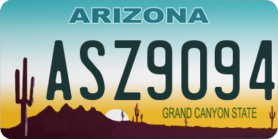 AZ license plate ASZ9094